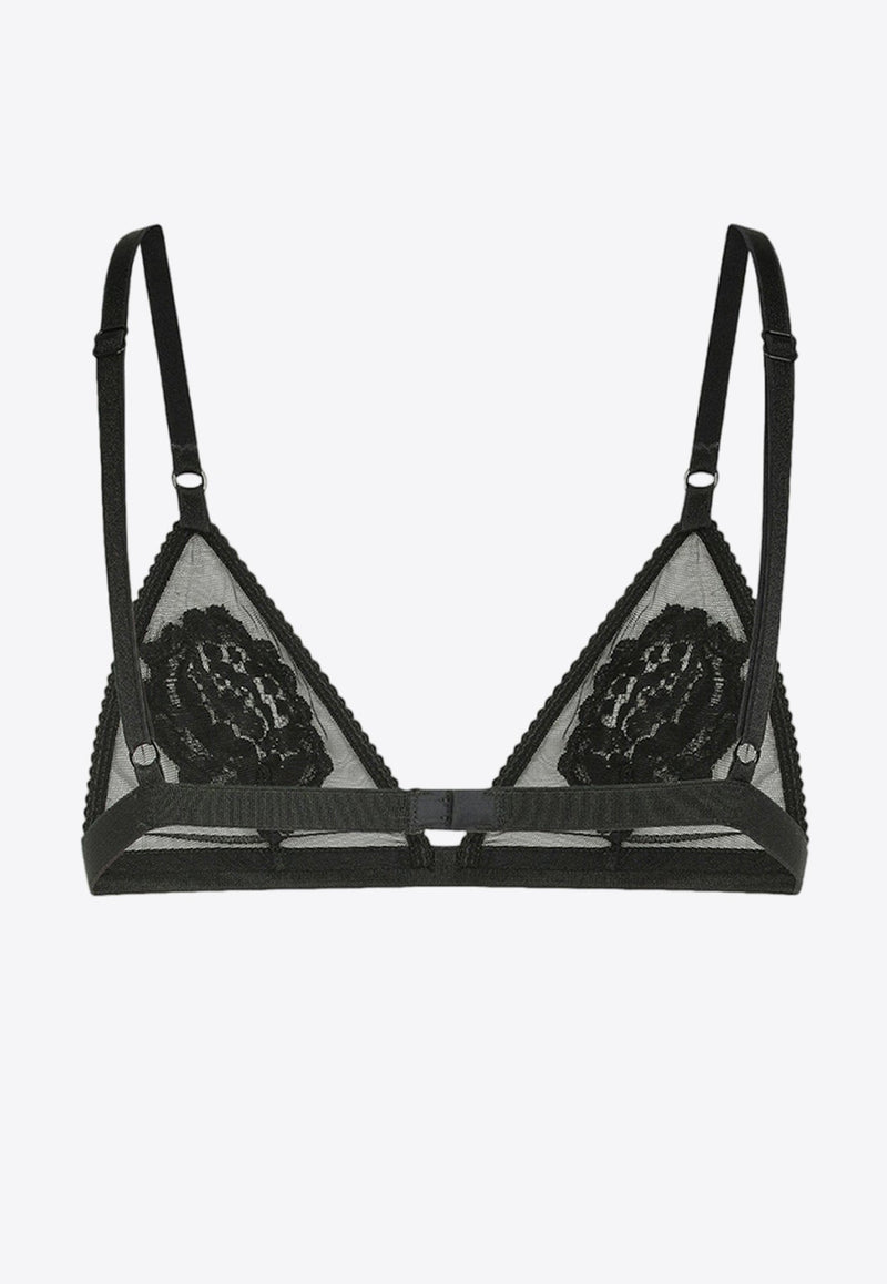 Floral-Motif Triangle Bra