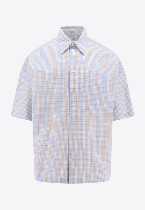 Logo Embroidered Check-Pattern Shirt