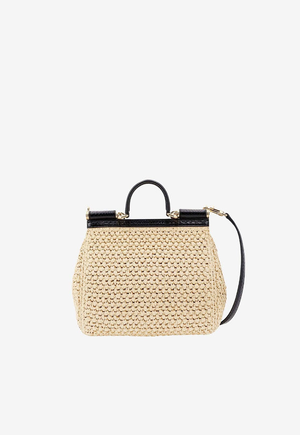 Large Sicily Raffia Top Handle Bag