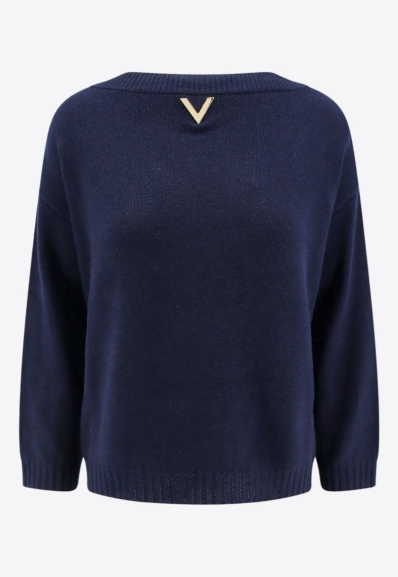 V Detail Cashmere Sweater