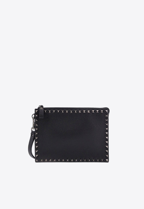 Rockstud Leather Clutch