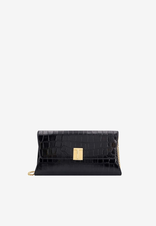 Nobile Pochette Clutch in Croc-Embossed Leather