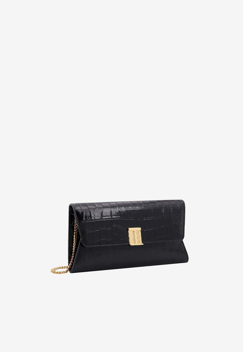 Nobile Pochette Clutch in Croc-Embossed Leather