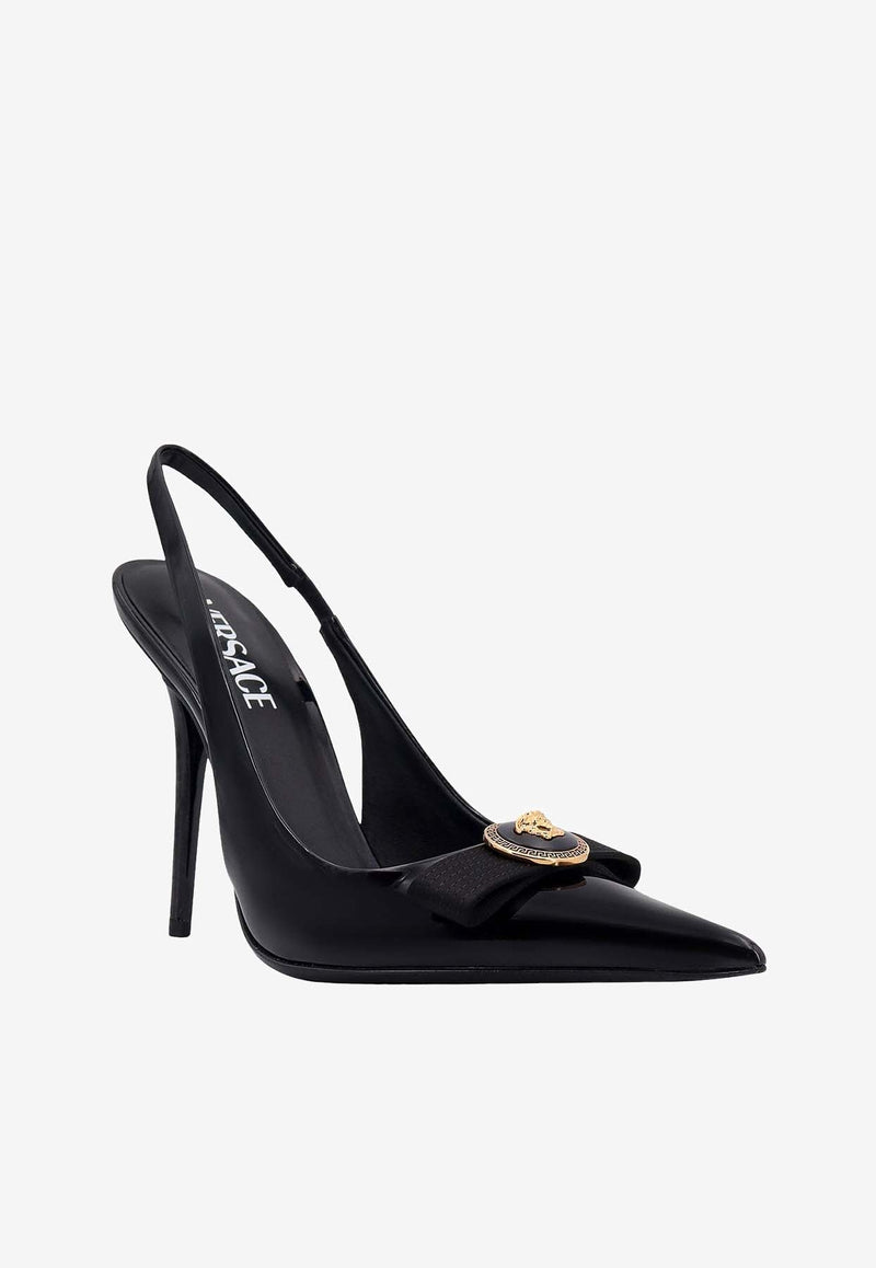 Gianni 120 Patent Leather Slingback Pumps