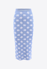 DG Logo Jacquard Midi Pencil Skirt