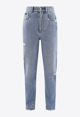 Amber High-Waist Distressed Jeans