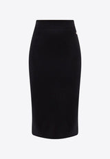 Logo Plaque Midi Pencil Skirt