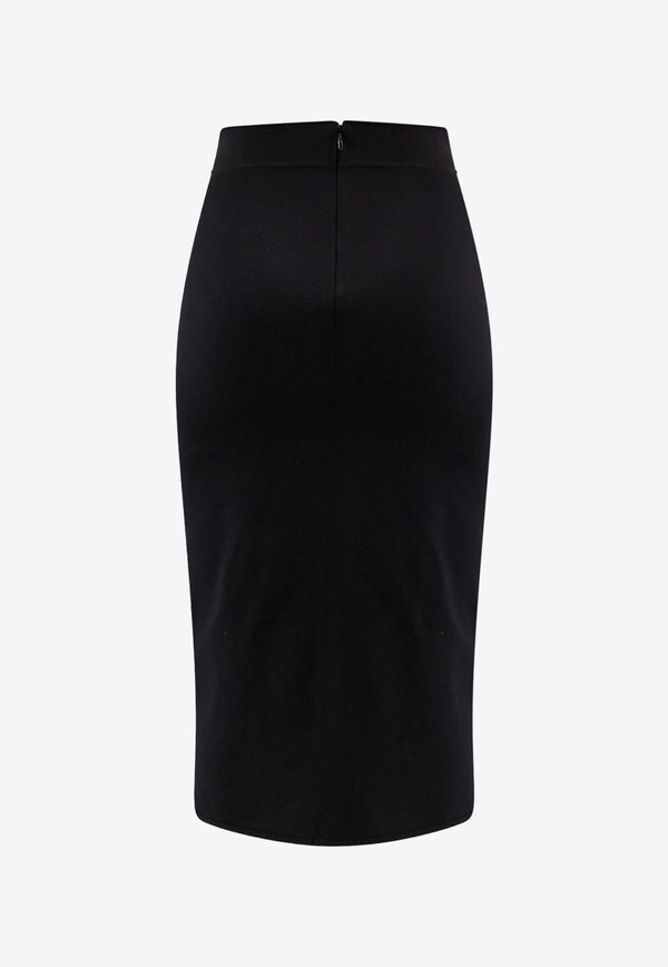 Logo Plaque Midi Pencil Skirt