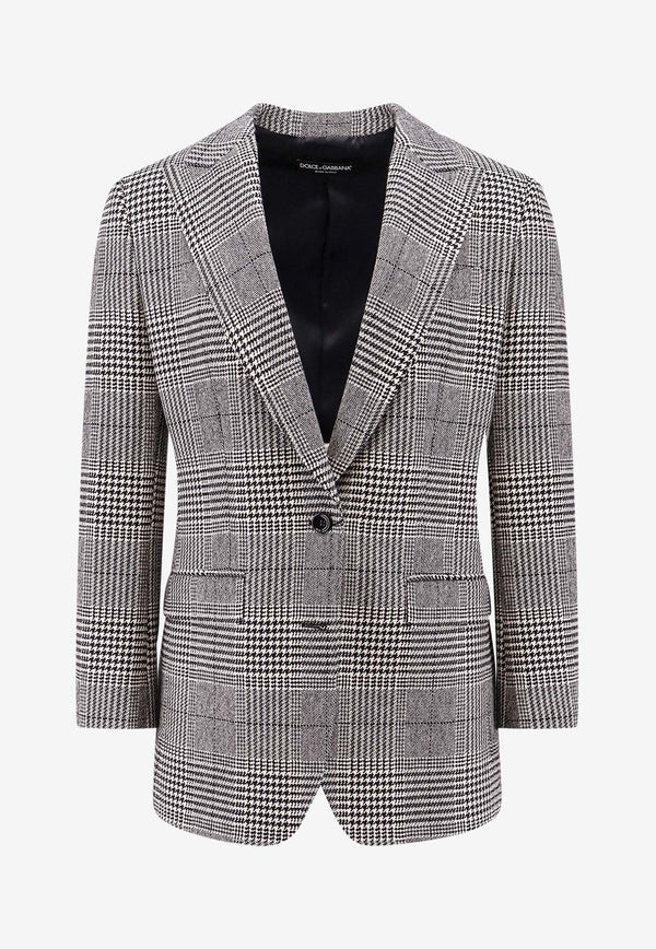 Single-Breasted Glen Plaid Jacket