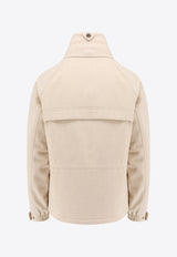 High-Neck Zip-Up Cashmere Jacket