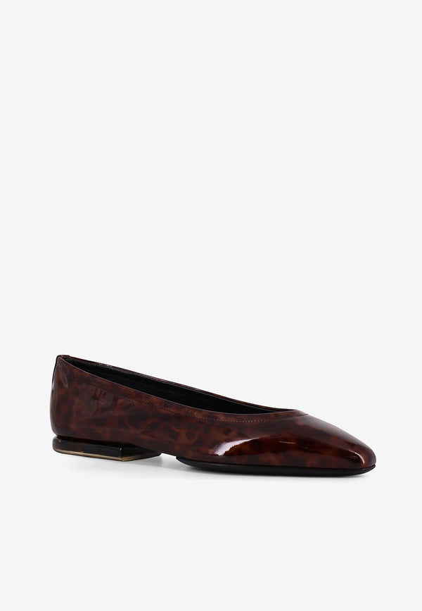 Primula Leopard Print Ballet Flats in Patent Leather