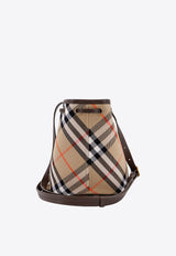 Vintage Check Canvas Bucket Bag