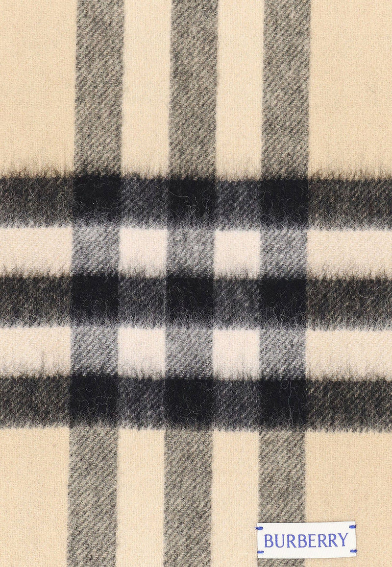 Fringed Check Scarf