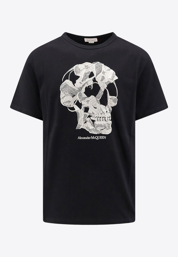 Flower Skull Print T-shirt