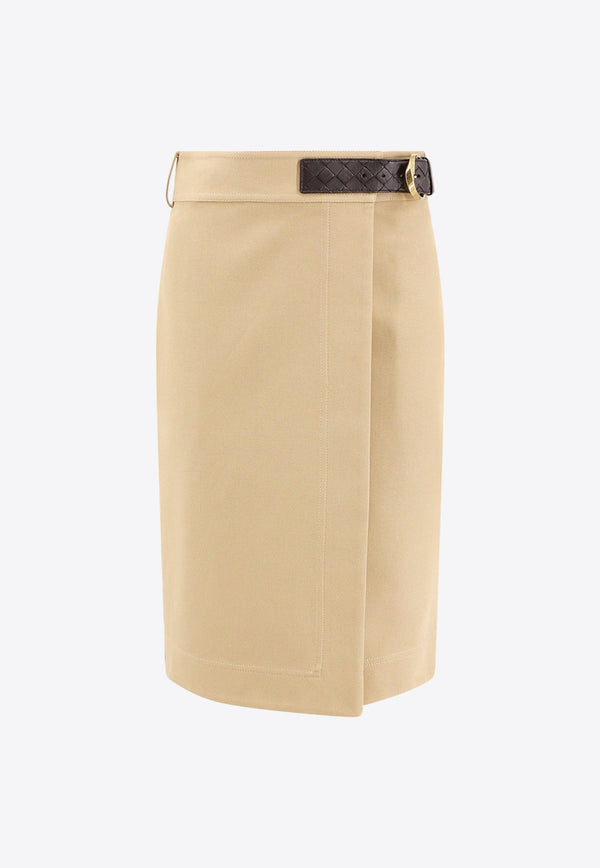 Belted Wrap Midi Skirt