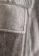 Metallic Leather Trench Coat