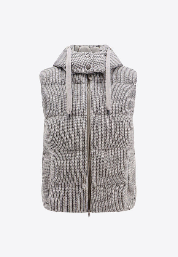 Ribbed Knit Quilted Gilet