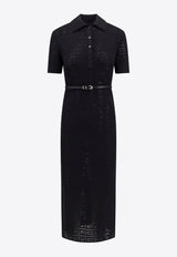 Voyou 4G Jacquard Midi Polo Dress