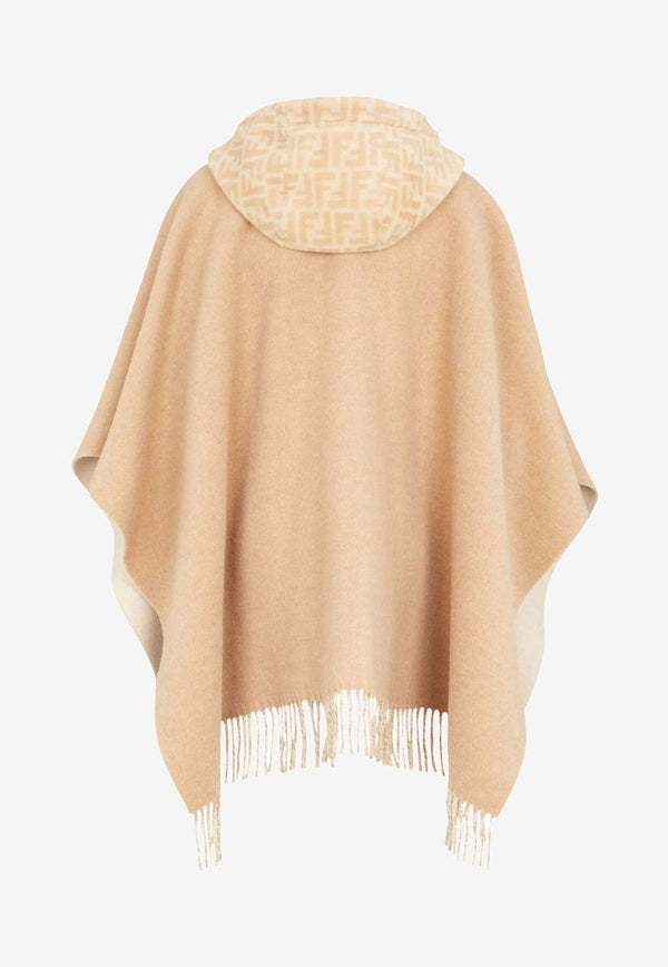 Wool-Blend Hooded Poncho