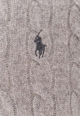 Cable Knit Wool Cashmere Logo Sweater