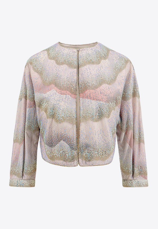 Rhinestone Embellished Silk Jacket