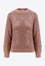 Openwork Silk-Blend Sweater