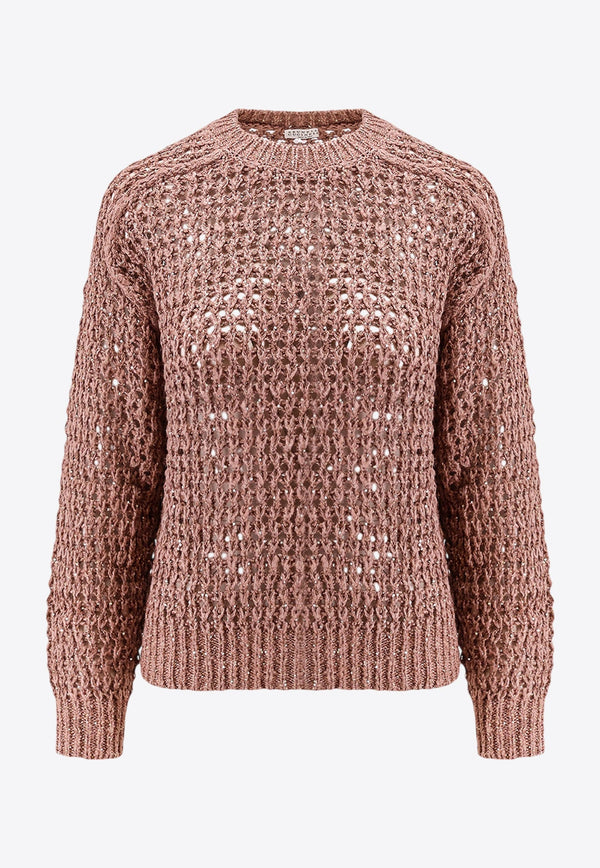 Openwork Silk-Blend Sweater