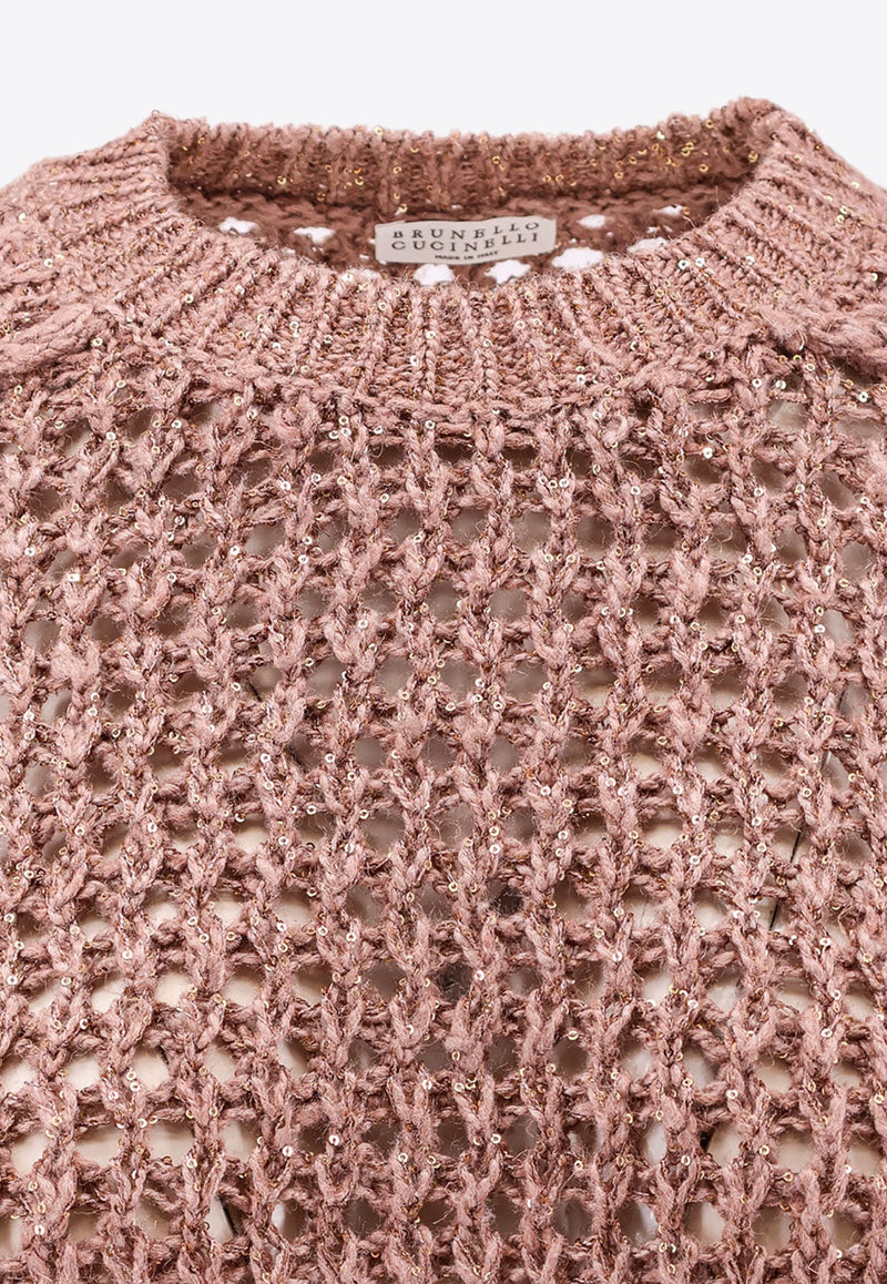 Openwork Silk-Blend Sweater