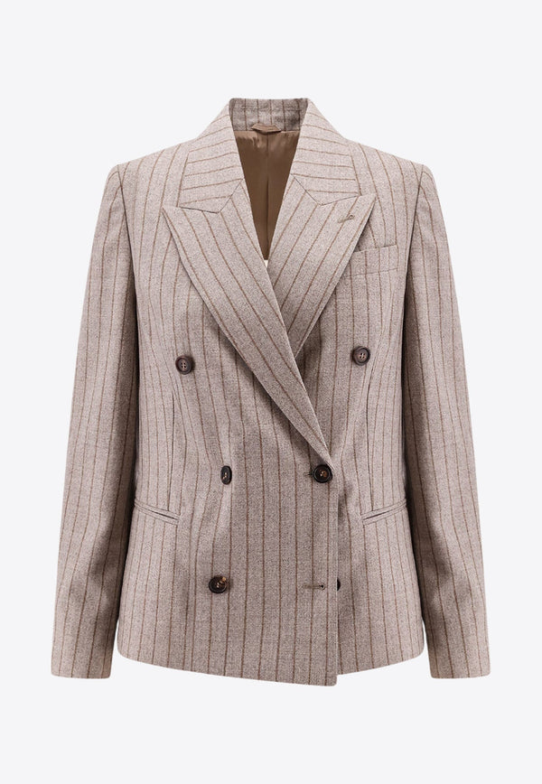 Double-Breasted Pinstripe Blazer