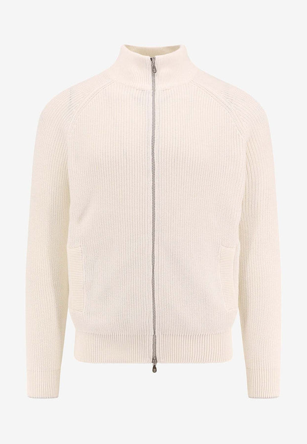 Essential Ribbed Zip-Up Cardigan