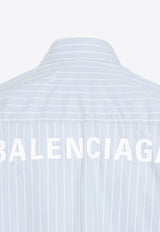Striped Logo-Printed Long-Sleeved Shirt