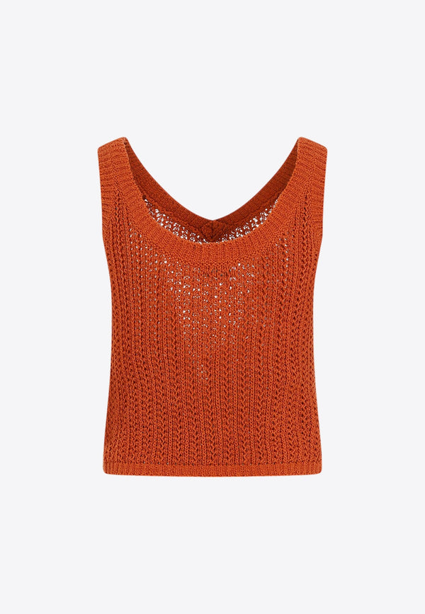 Arrigo Crochet V-neck Top