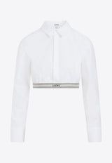 Logo Long-Sleeved Cropped Shirt