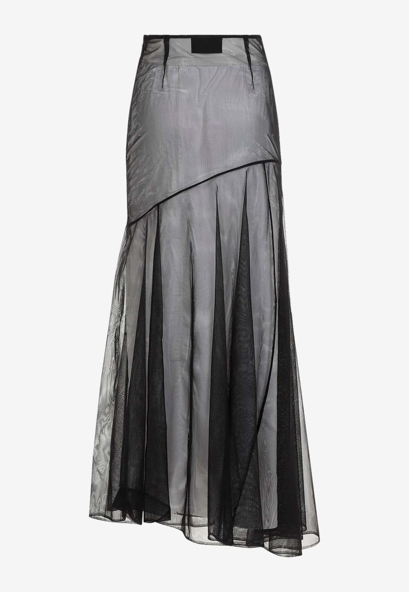 Sheer Bias Cut Midi Skirt