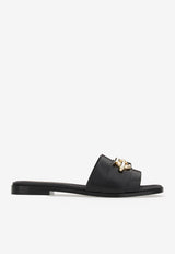 Priscilla Gancini-Plaque Flat Sandals