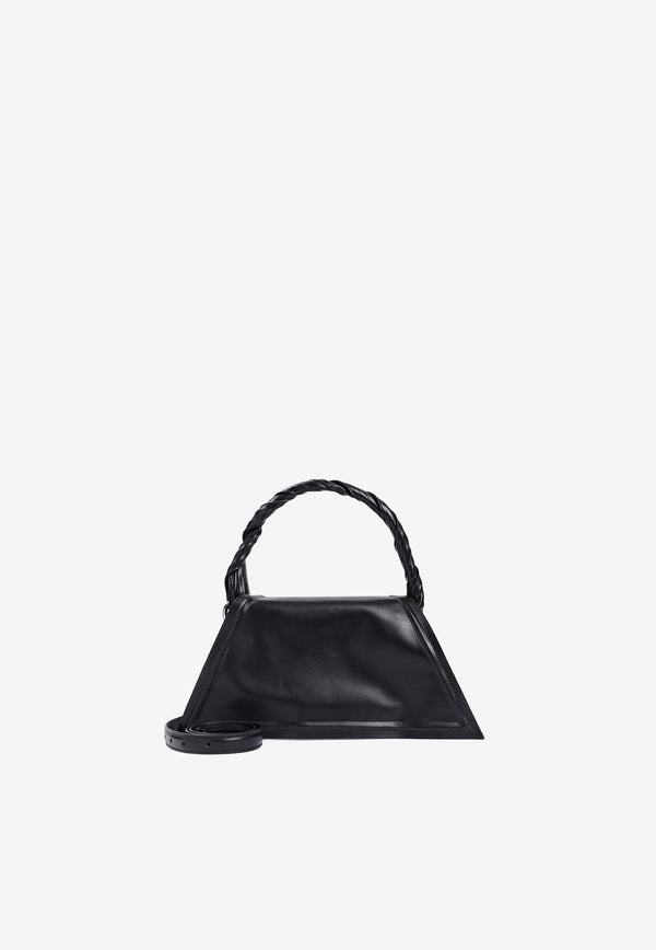 Mini Wire Top Handle Bag in Leather