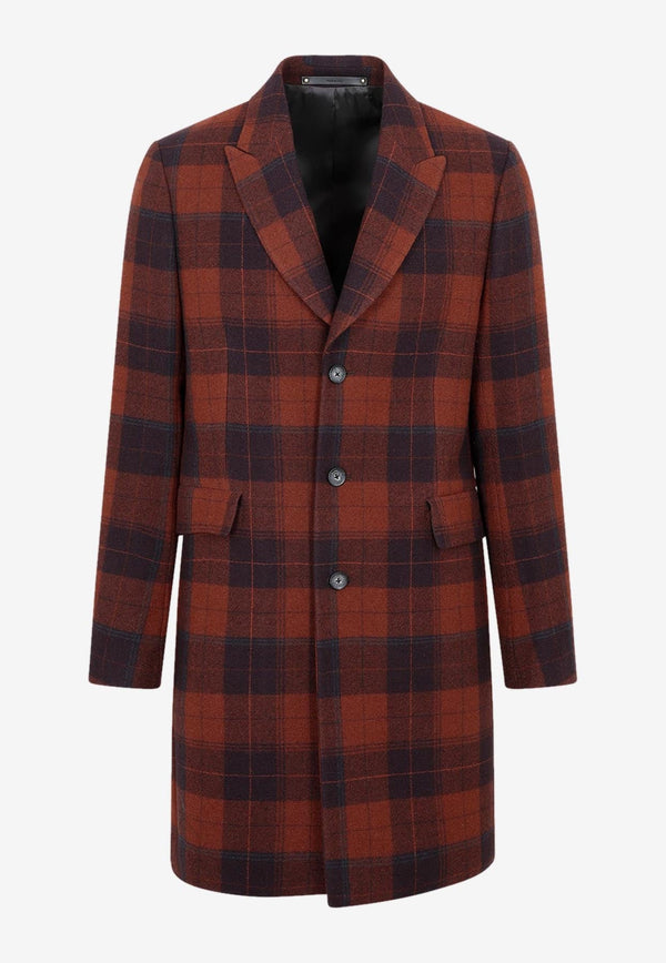 Checked Wool Overcoat