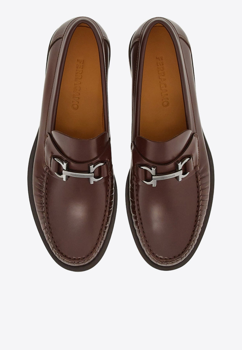 Gancini Horsebit-Plaque Loafers in Leather