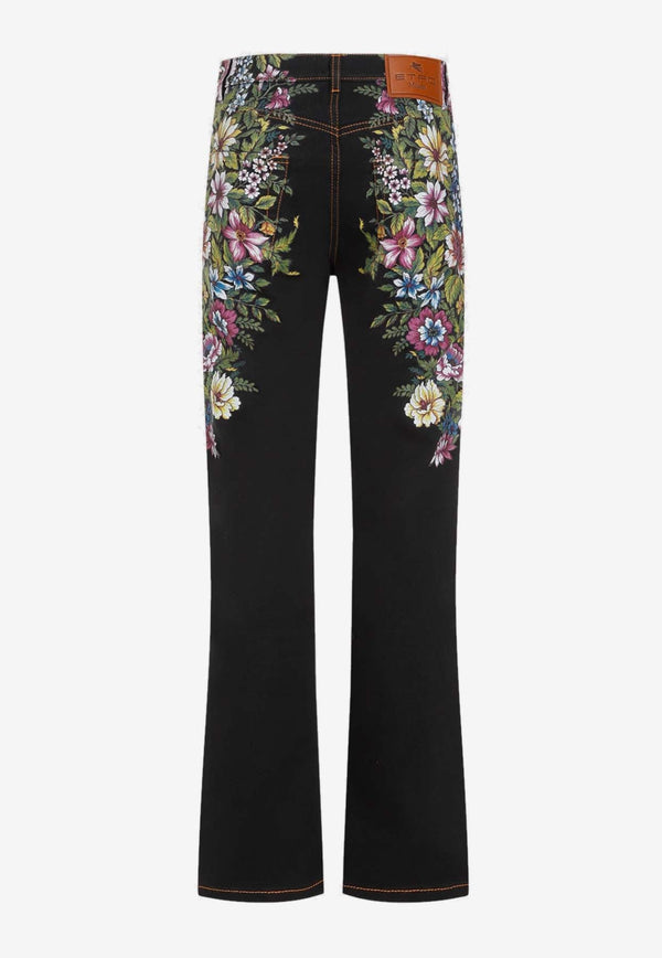 Floral Flared Jeans