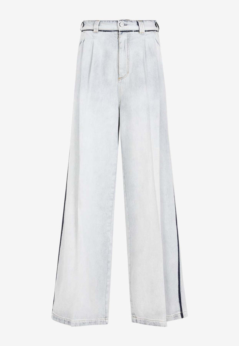 Shadow-Effect Straight-Leg Jeans