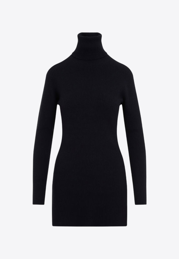 Turtleneck Wool Mini Dress