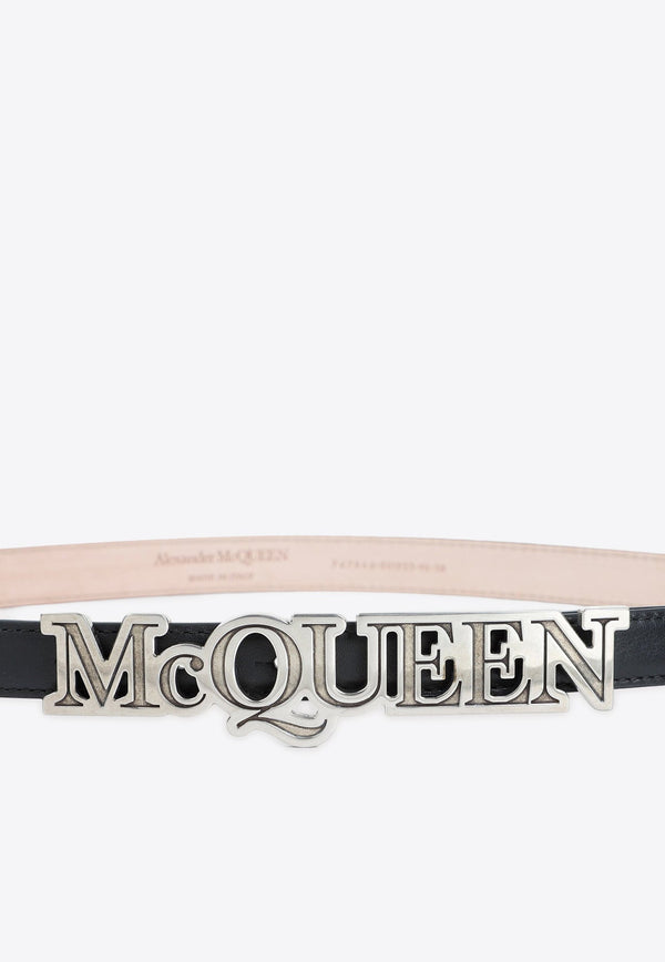 Logo Lettering Leather Belt