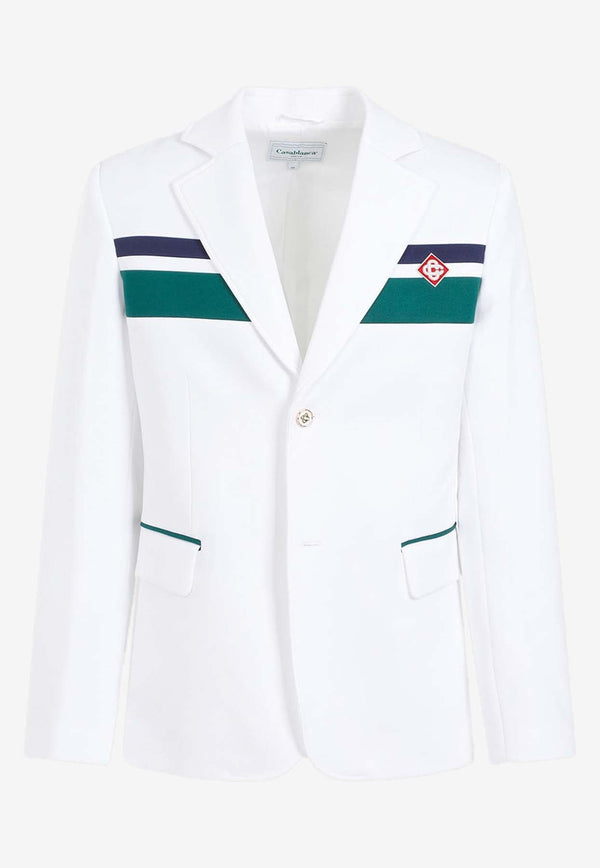 Logo-Patch Single-Breasted Blazer