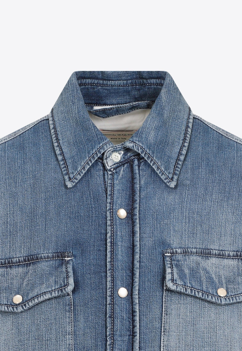 Logo Embroidered Denim Shirt