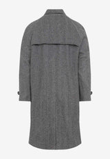 Herringbone Wool Long Coat