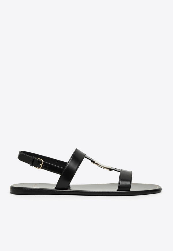 Capri Nappa Leather Flat Sandals with Vara Bow