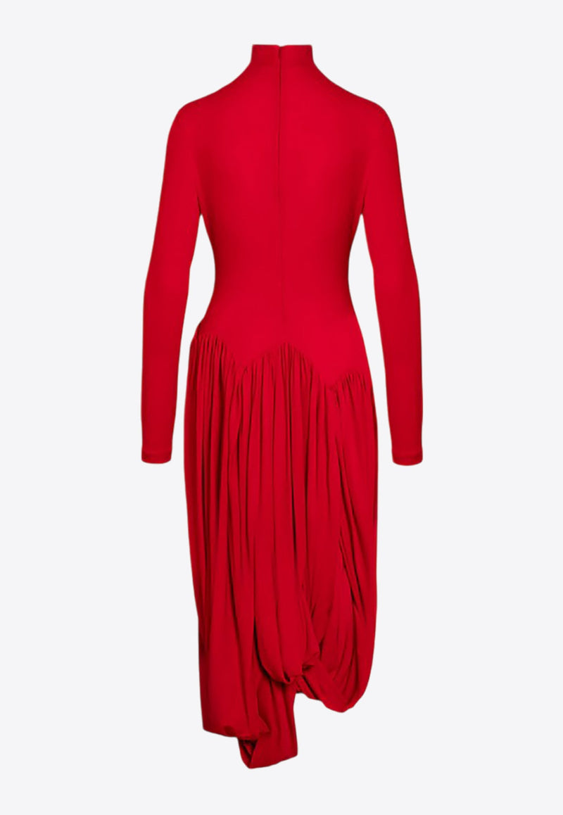 Turtleneck Tulip-Skirt Maxi Dress