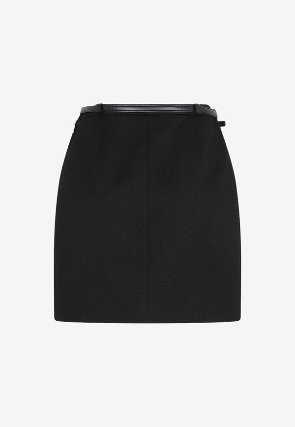 Twill Belted Mini Skirt