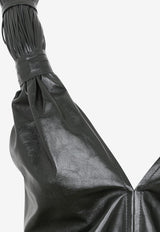 Leather Tassel Knee-Length Dress
