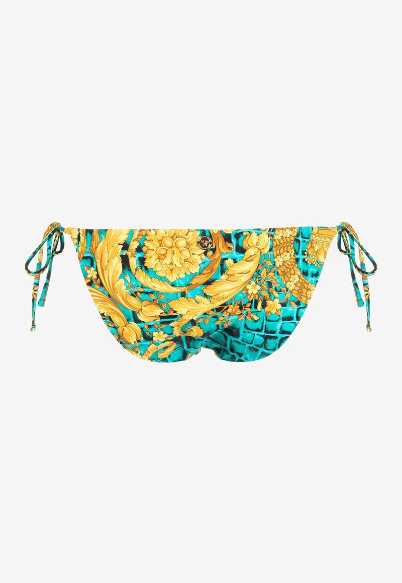 Baroccodile Print Bikini Bottom